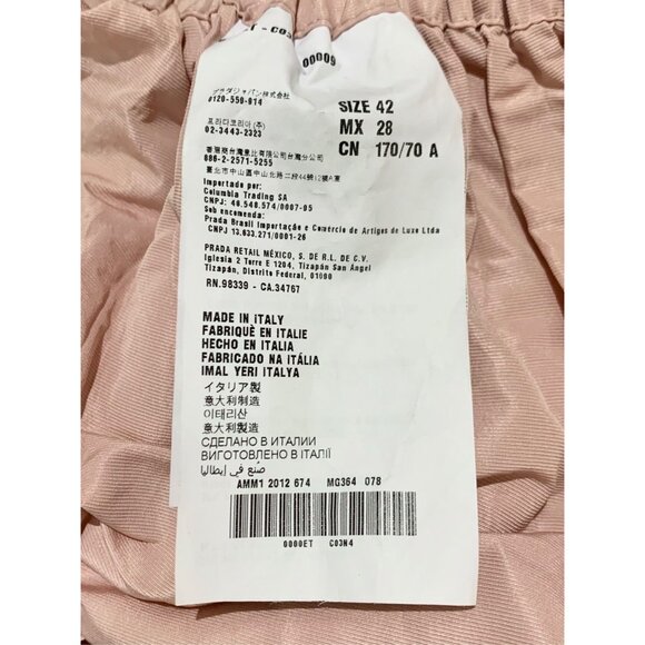 Miu Miu Ladies Pleated Elastic A-Line Skirt Pink Size 42 Made In Italy - Picture 6 of 6